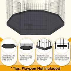 8-Panel Foldable Metal Pet Playpen with Bottom Pad & Cover