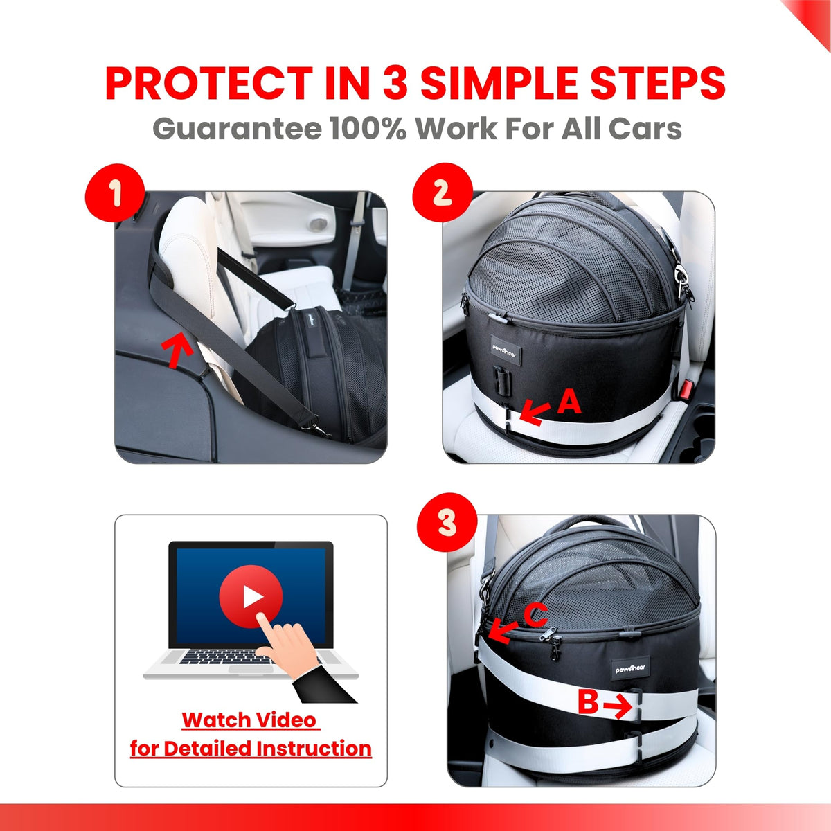 Crash-Tested Portable Small Dog Car Seat for Safe Travel