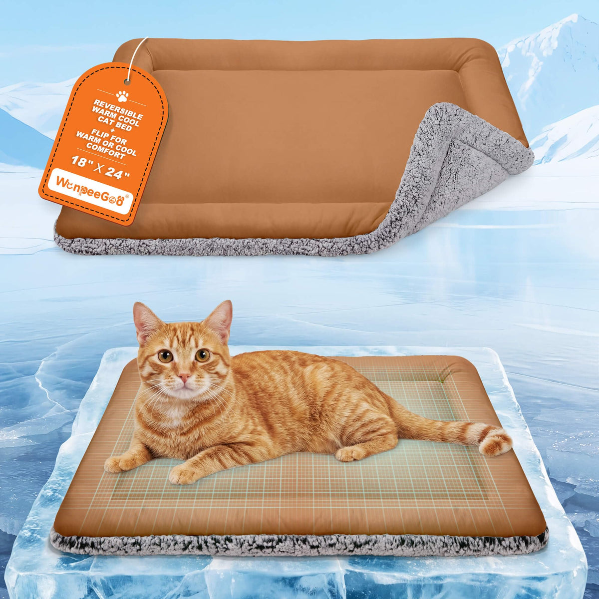 Reversible Self-Warming & Cooling Pet Bed Mat for Cats & Dogs