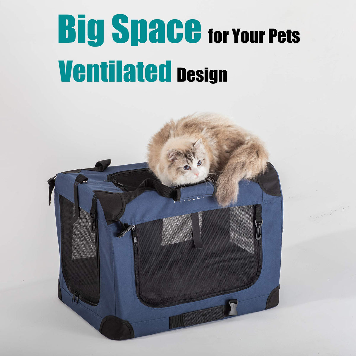 Extra Large Soft-Sided Pet Carrier, Foldable & Ventilated for Travel