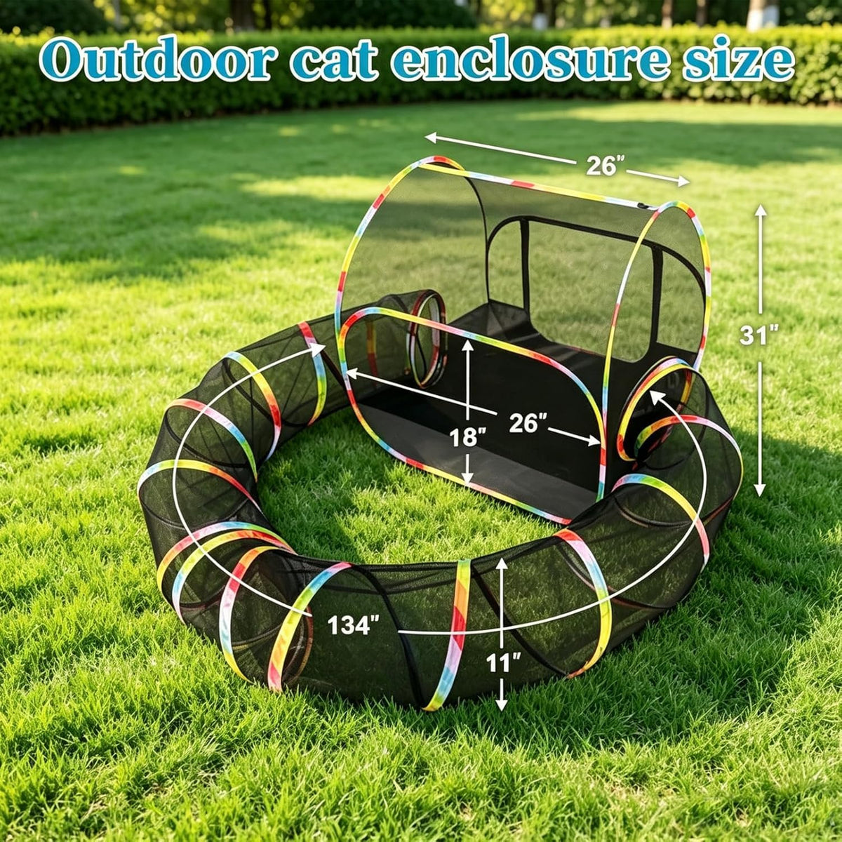 Outdoor Cat Enclosure Playground with Interactive Play Ball
