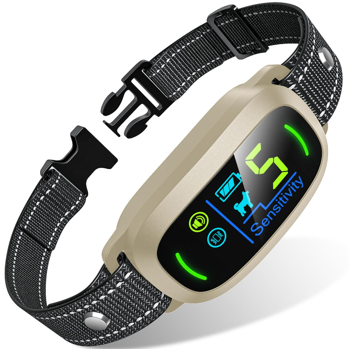 Rechargeable Smart Dog Bark Collar with Adjustable Sensitivity & Vibration