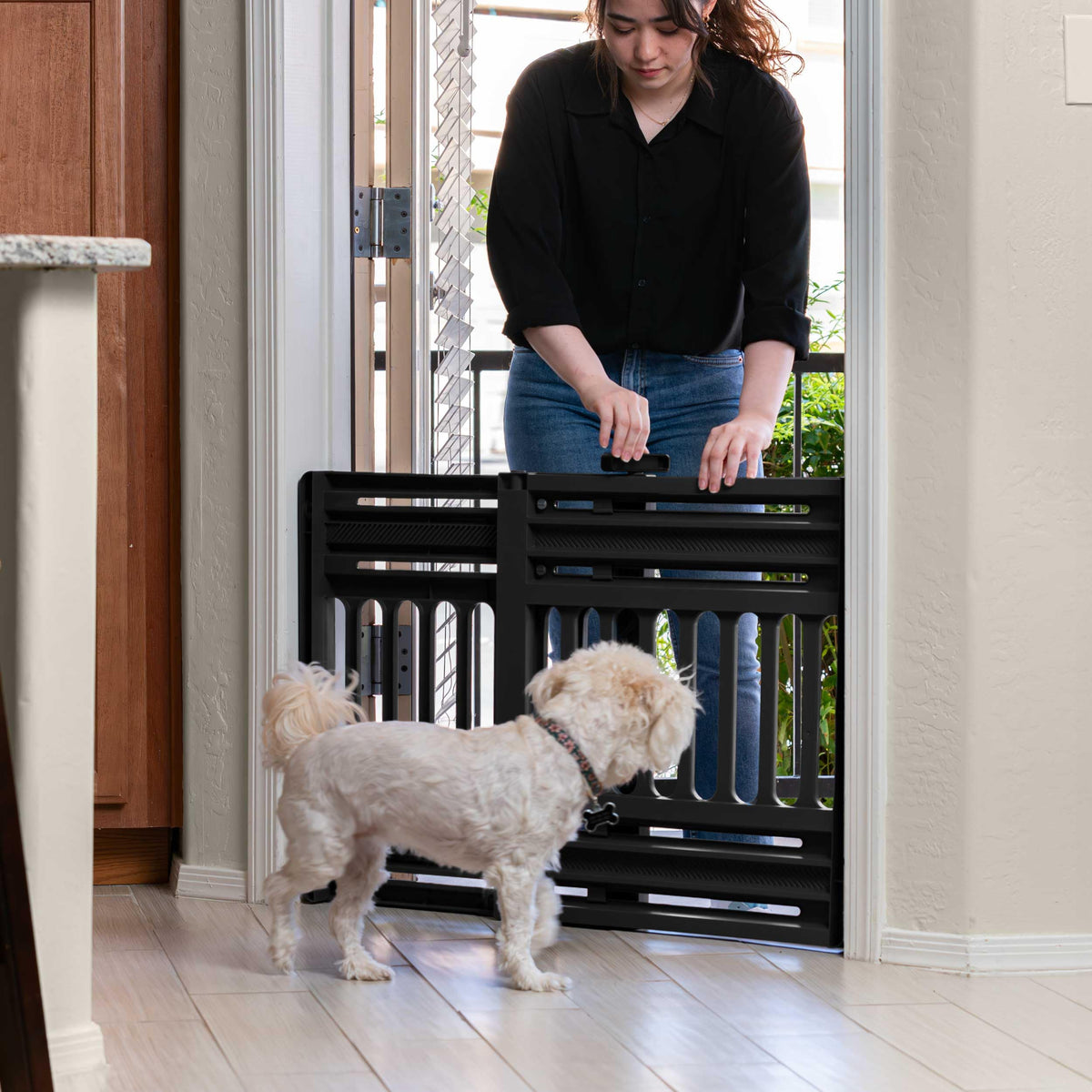 Plastic Pet Safety Gate for Dogs & Cats, Indoor Home Use
