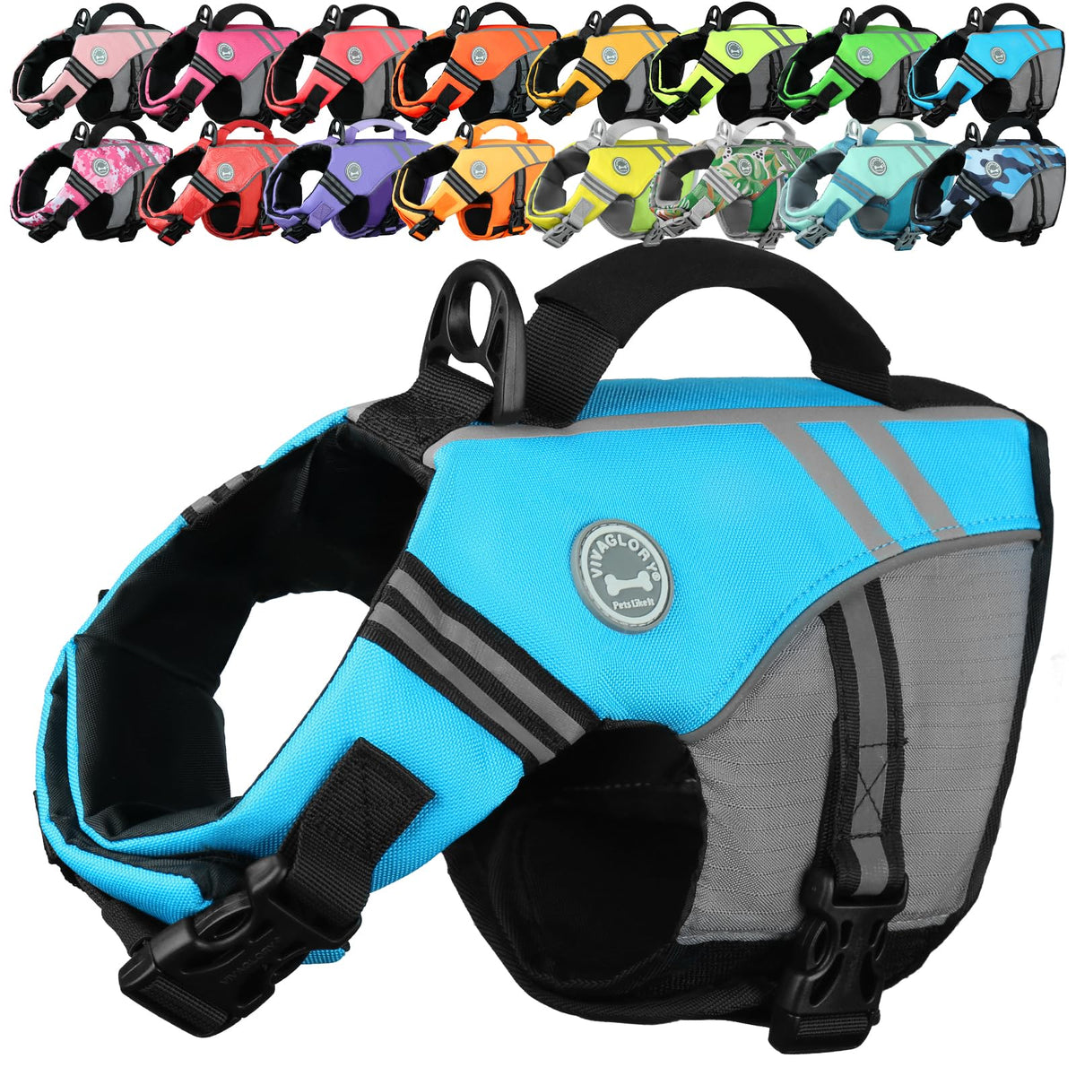 Sports-Style Dog Life Vest for Swimming & Water Safety