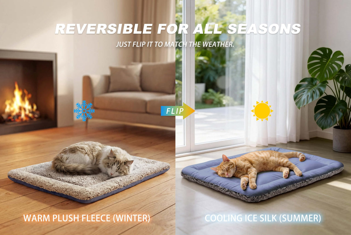 Reversible Self-Warming & Cooling Pet Bed Mat for Cats & Dogs