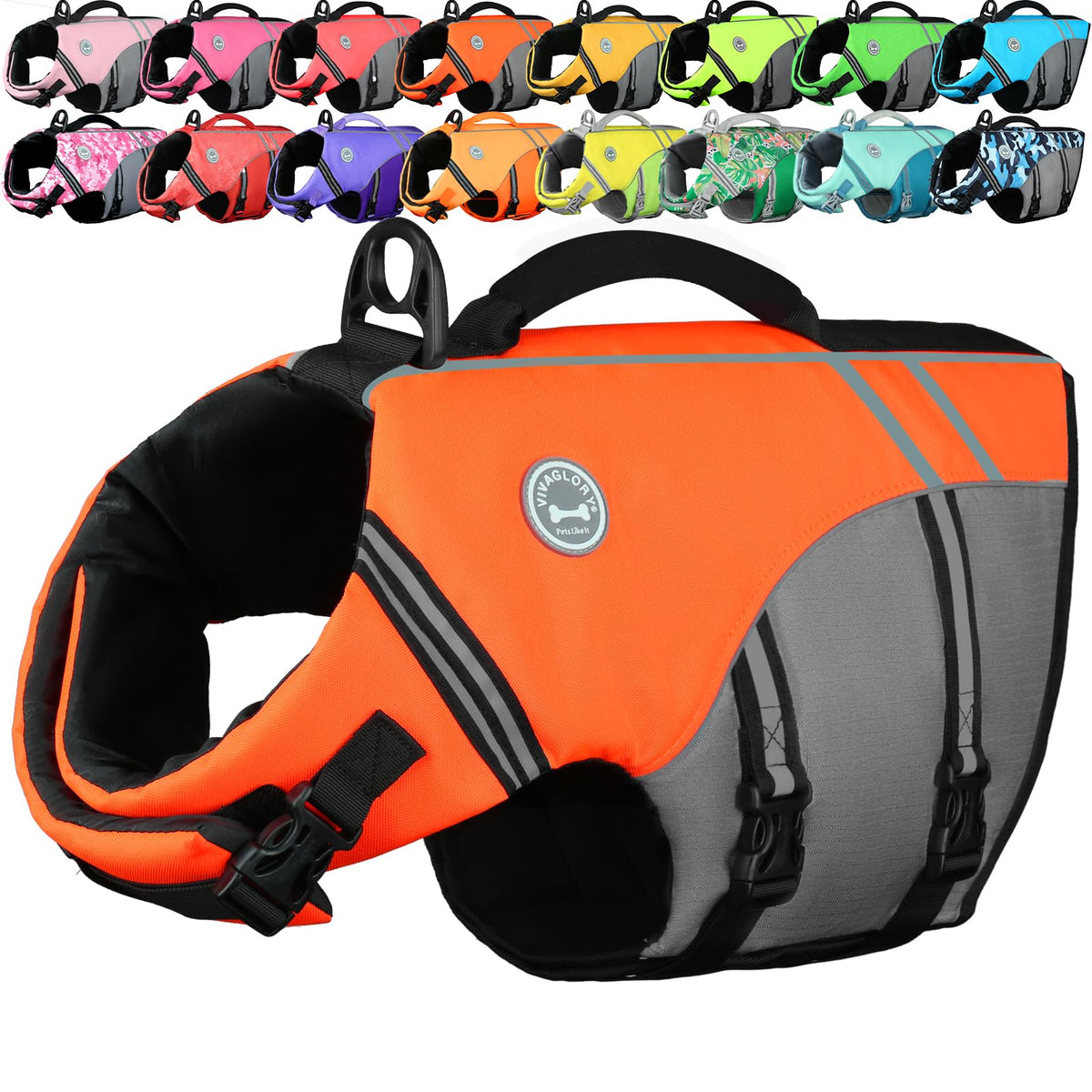Sports-Style Dog Life Vest for Swimming & Water Safety