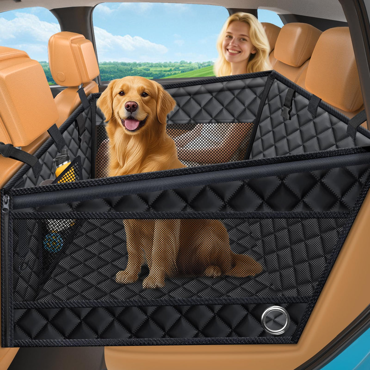 Waterproof Heavy-Duty Dog Car Seat Cover & Hammock for SUVs
