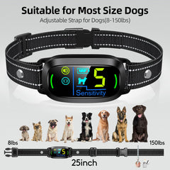 Rechargeable Smart Dog Bark Collar with Adjustable Sensitivity & Vibration