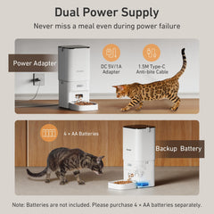 7L Automatic Pet Feeder with Desiccant Bag & Dual Power Supply