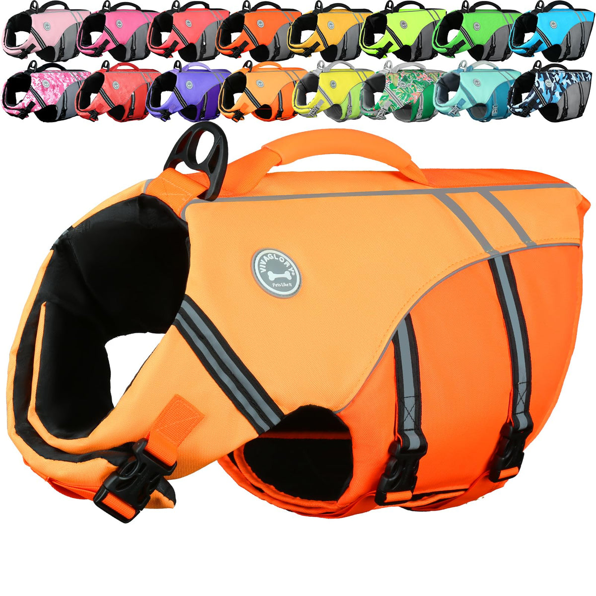 Sports-Style Dog Life Vest for Swimming & Water Safety