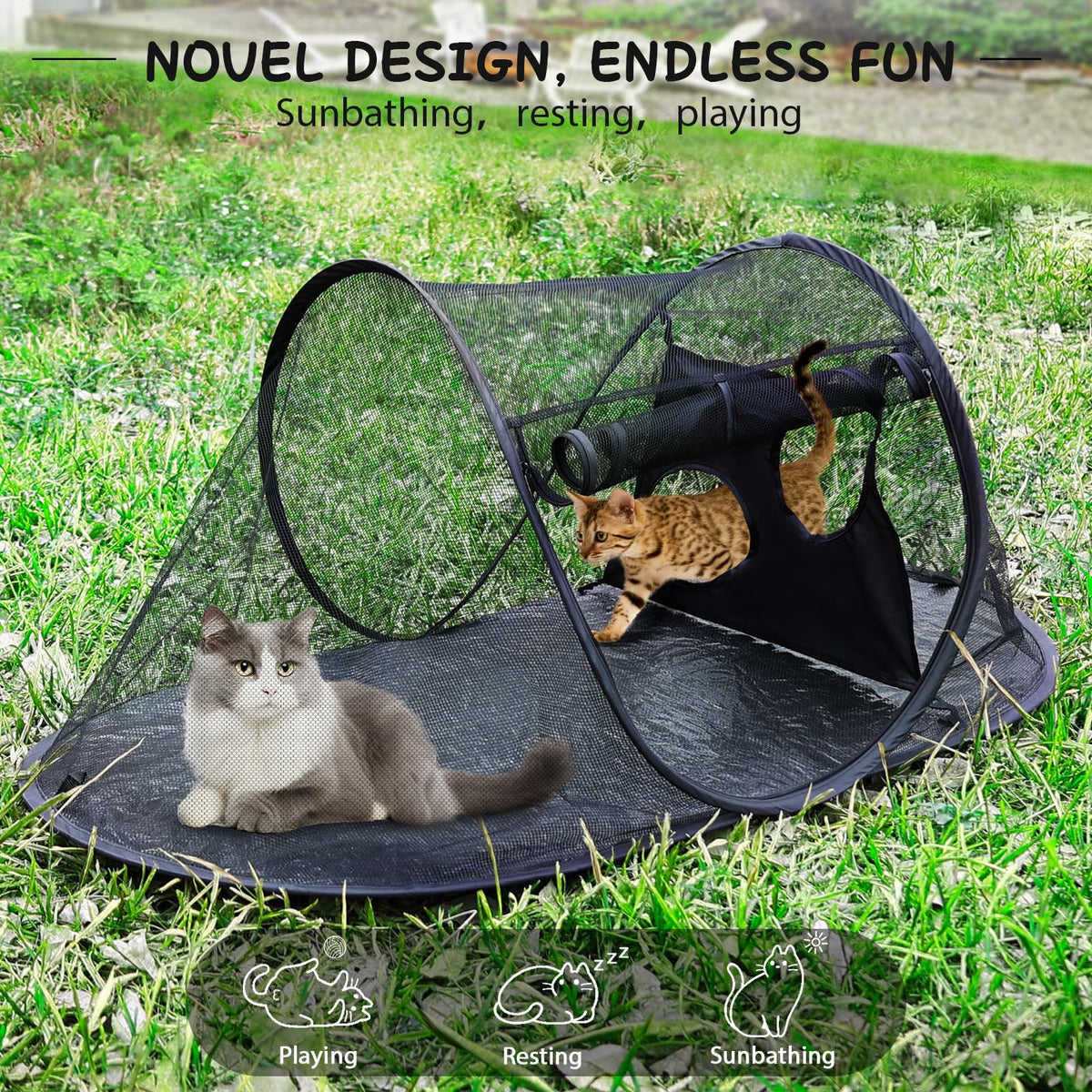 Portable Pop-Up Outdoor Cat Tent for Yard & Travel