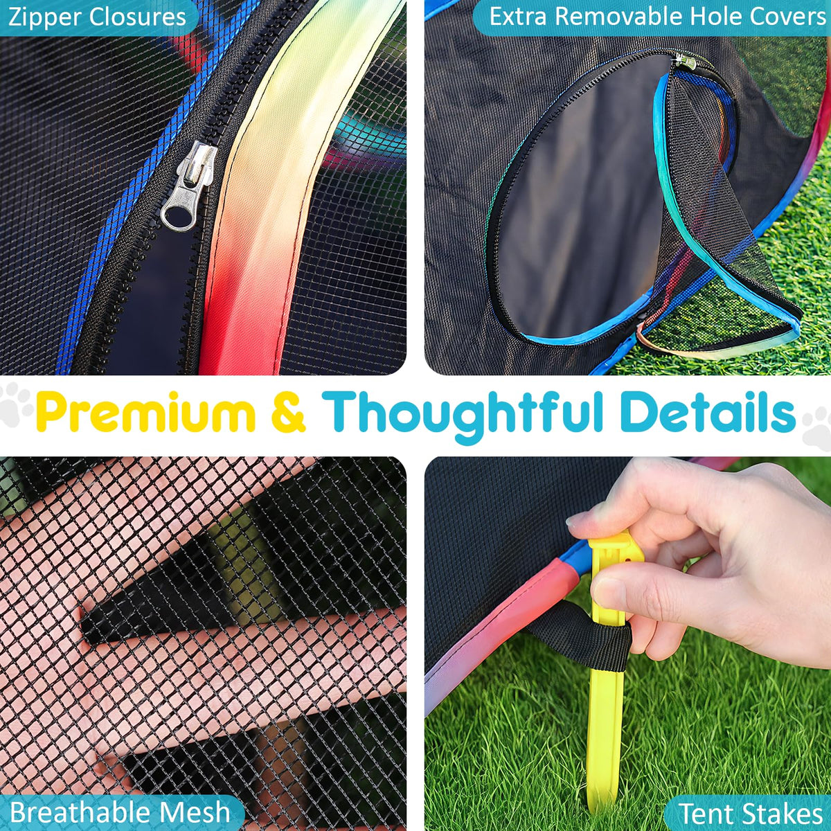 Portable Outdoor Cat Playpen with Tent, Cube & Tunnel Enclosure