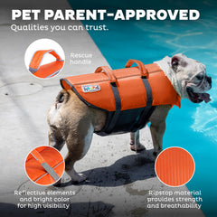 Outward Hound Dawson Red Dog Life Jacket for Large Dogs