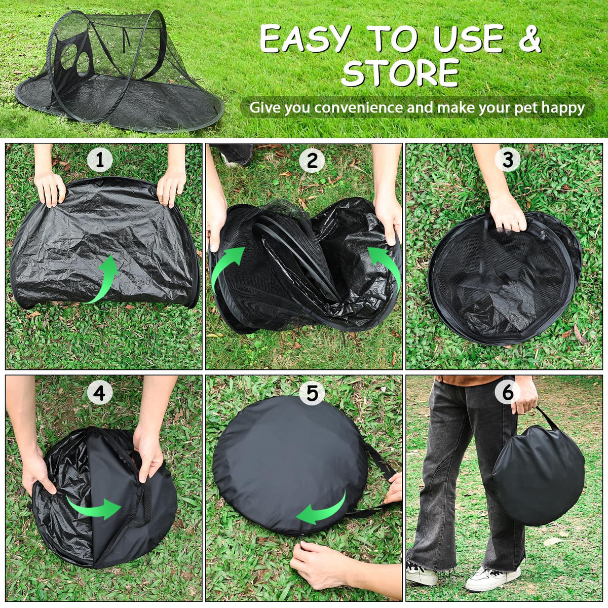 Portable Pop-Up Outdoor Cat Tent for Yard & Travel