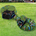 Portable Outdoor Cat Playpen with Tent, Cube & Tunnel Enclosure